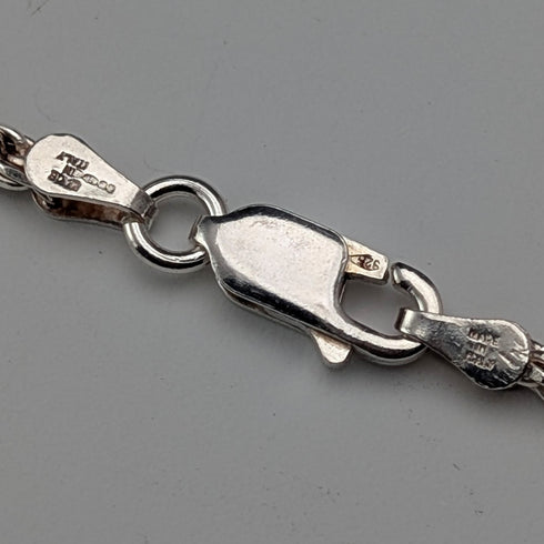 British vintage sterling silver twisted chain necklace 90cm 22.3g Milor